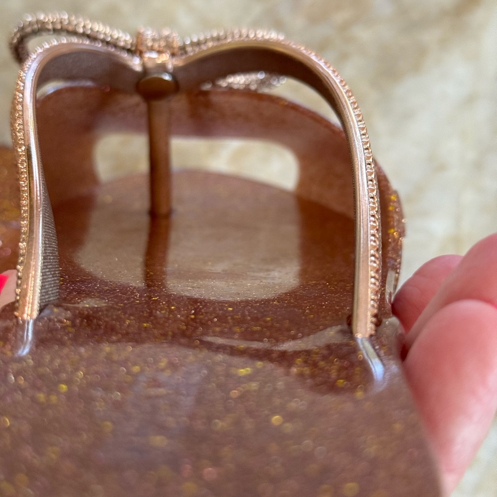 Melissa Glitter Brown Pink gold Flats with Bow. Jelly nostalgia. 😍 - Picture 10 of 11